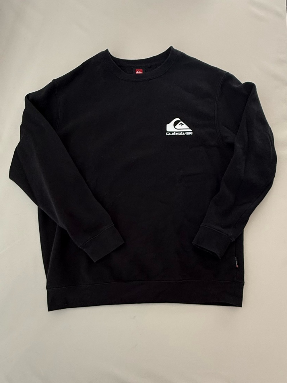 Quiksilver Black Crewneck Sweatshirt with White Logo